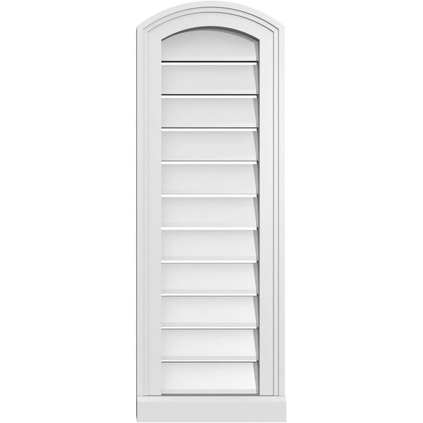 Ekena Millwork Arch Top Surface Mount PVC Gable Vent w/ 2"W x 2"P Brickmould Sill Frame, 12"W x 32"H GVPAR12X3203SN - main